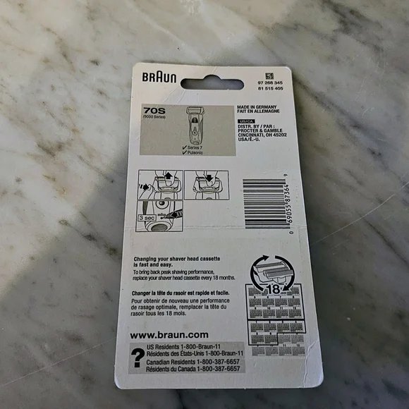 Braun Series 7 Replacement Shaver Head - Silver 70S - Picture 2 of 2